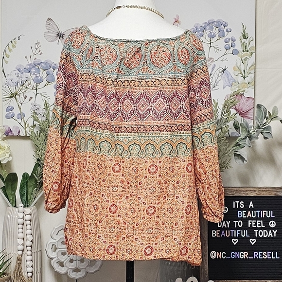 RALPH LAUREN | 100% COTTON BOHO SEMI-SHEER BLOUSE - Picture 11 of 15